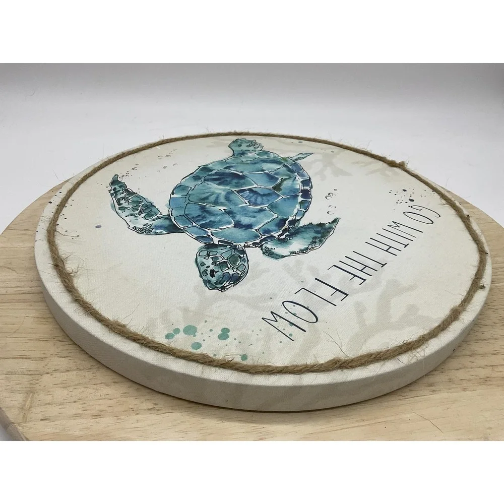 Hobby Lobby Sea Turtle Wall Plaque Medium Go With The Flow‎ Blue Beach Decor